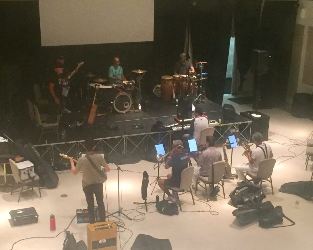 Michael McGraw rehearses his band in Studio 909